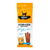 TITBIT лакомство колбаски двойное удовольствие с лососем и форелью для кошек, 45 г