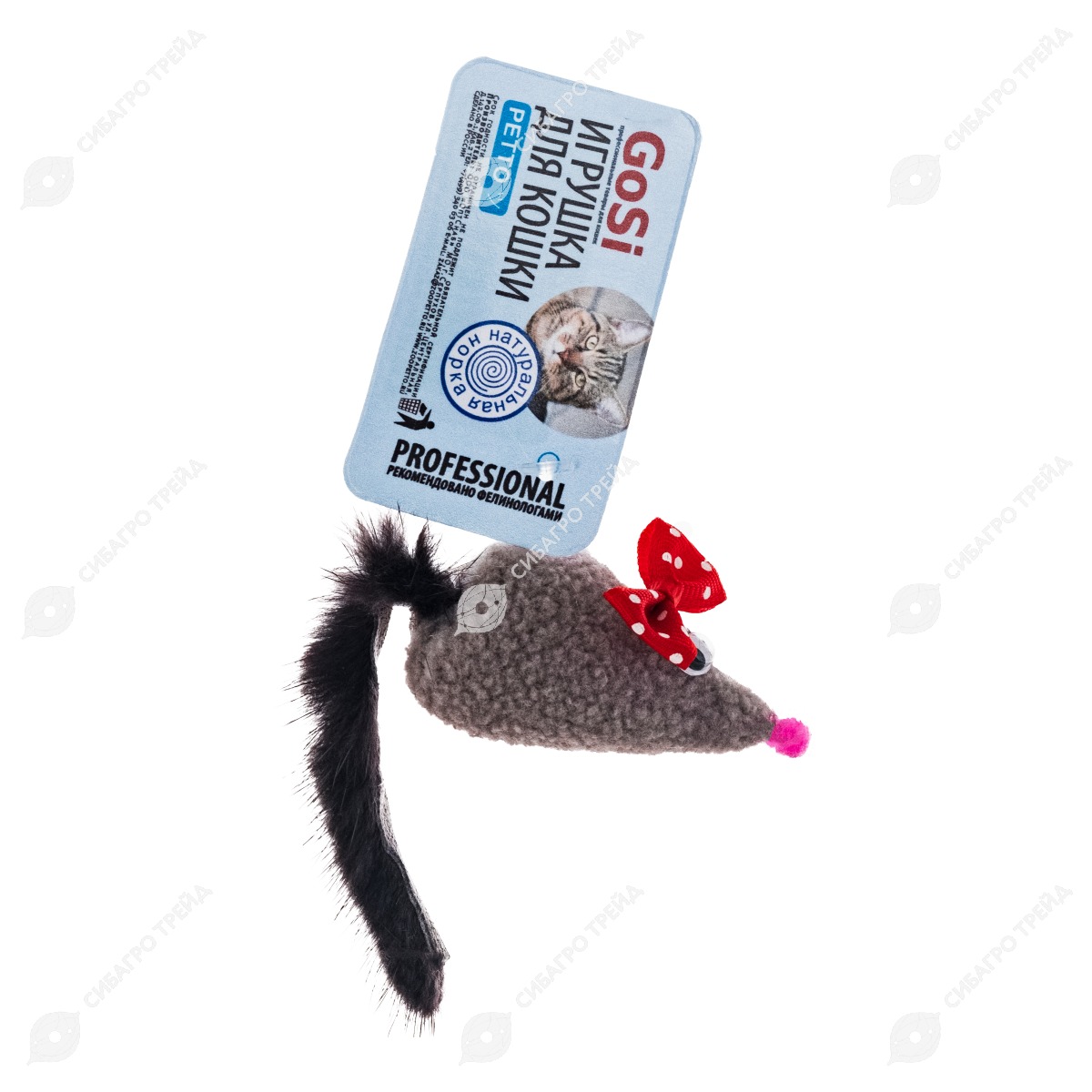 Купить Игрушка для кошек GoSi махалка осьминог натуральная норка этикетка флажок 07322 84866