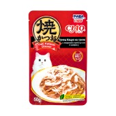 INABA Ciao Yaki Katsuo пауч для кошек (ТУНЕЦ КАЦУО НА ГРИЛЕ, ГРЕБЕШОК, ШИРАСУ), 50 г