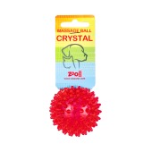 Игрушка мяч Crystal массажный 6 см прозрачный (красный), ZooOne