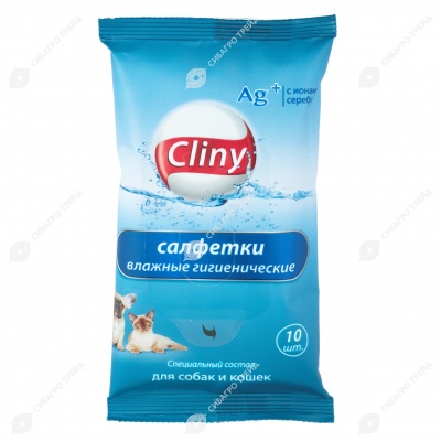 CLINY салфетки влажные гигиенические, 10 шт